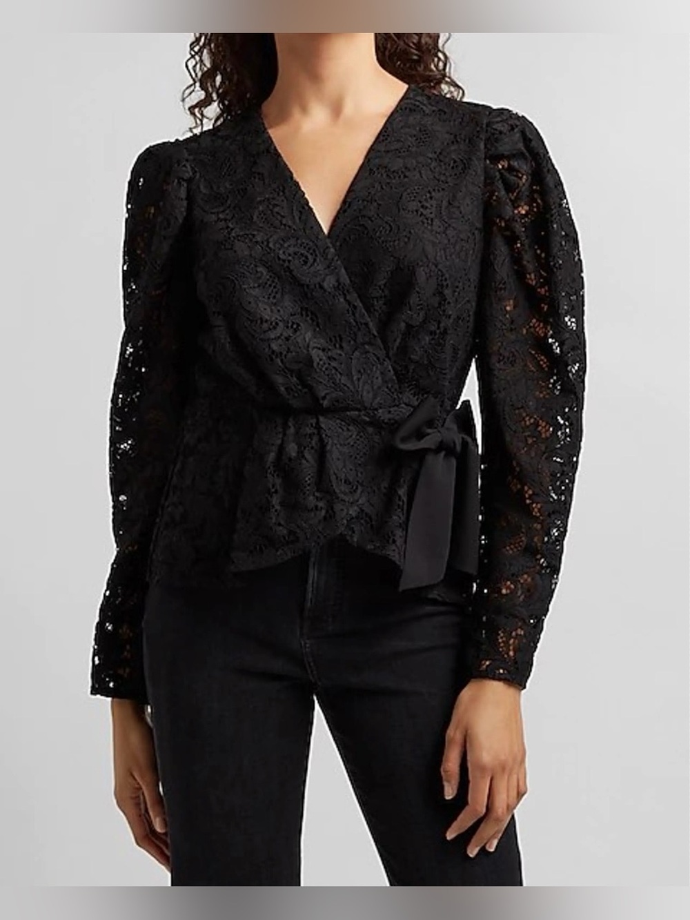 Women’s Express Lace Wrap V-Neck Top - Size L